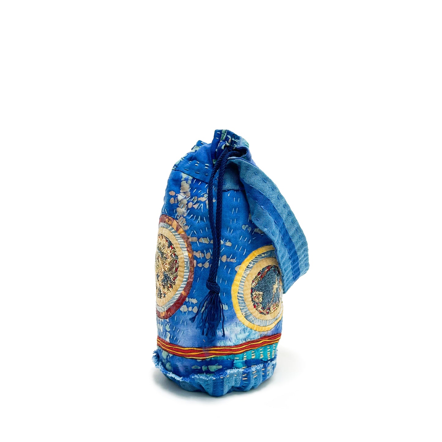 Blue Medallion Bucket bag with strap