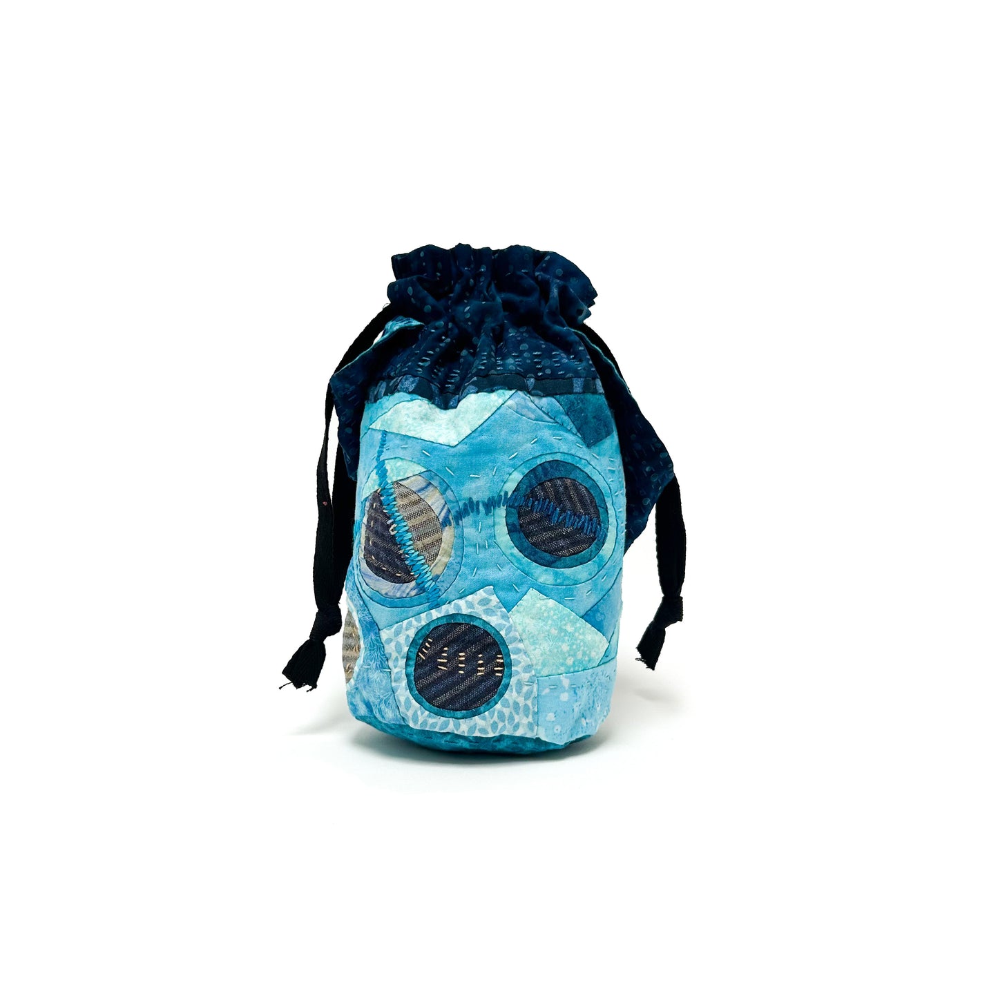 Blue Circles Bucket bag with strap