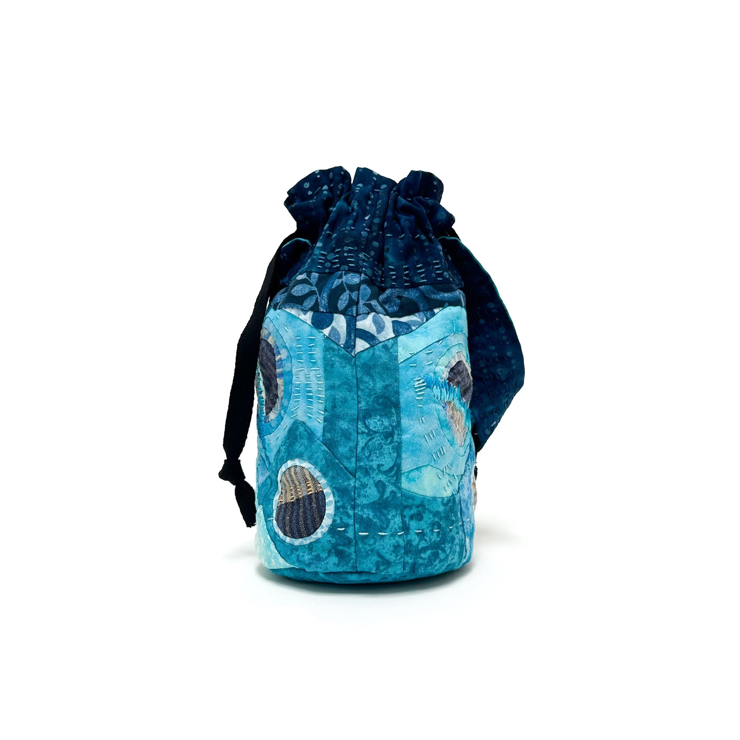 Blue Circles Bucket bag with strap