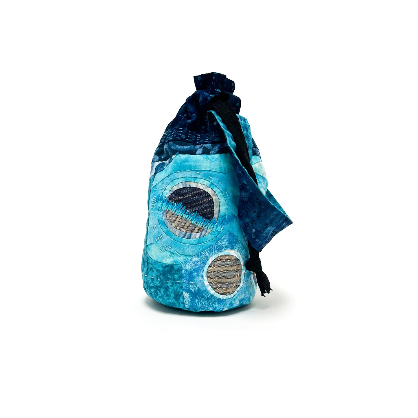 Blue Circles Bucket bag with strap