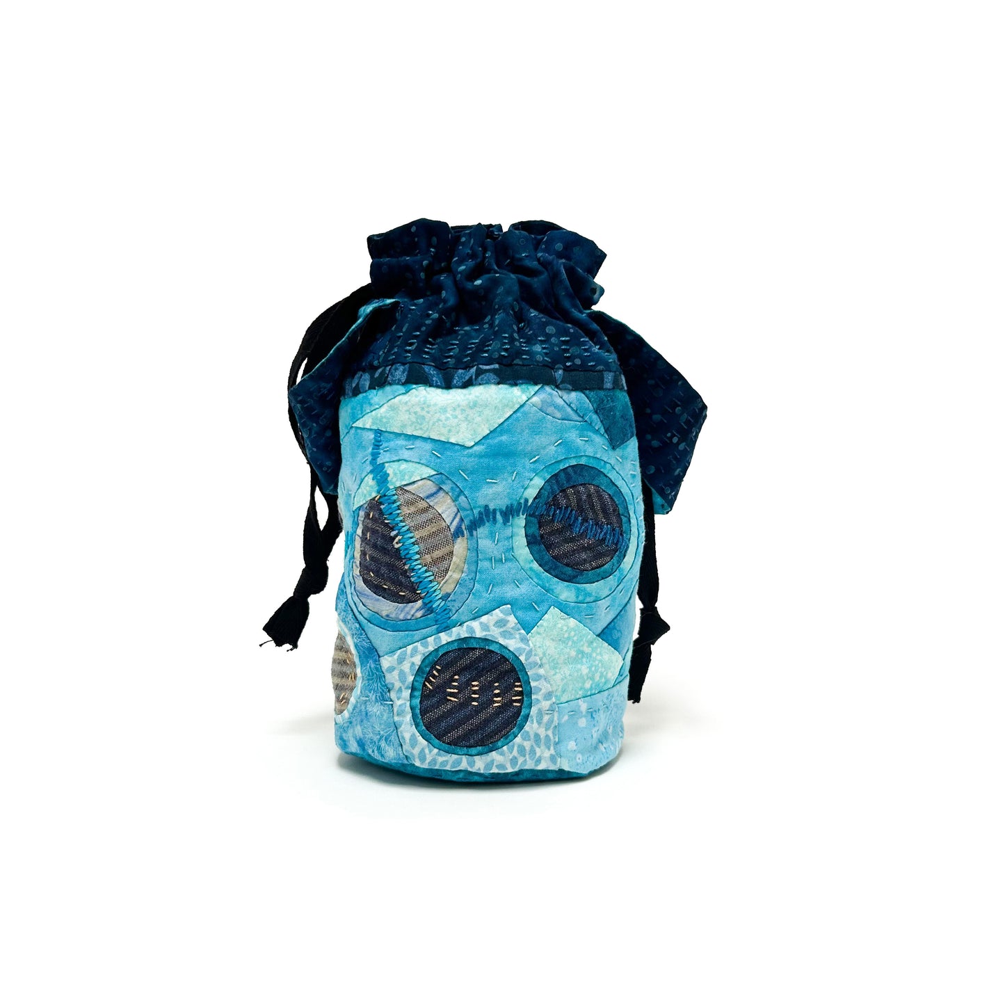 Blue Circles Bucket bag with strap