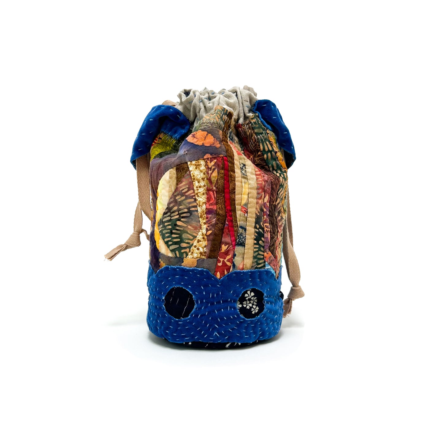 Linear Quilted Bucket bag with strap