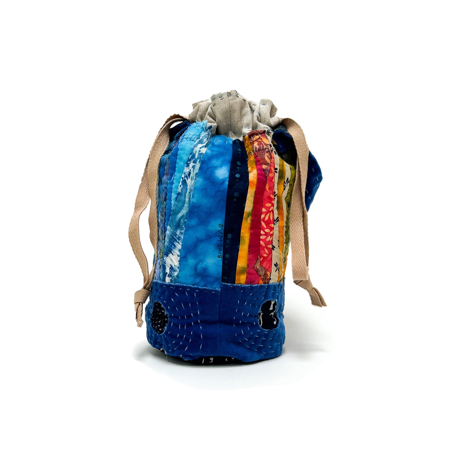 Linear Quilted Bucket bag with strap