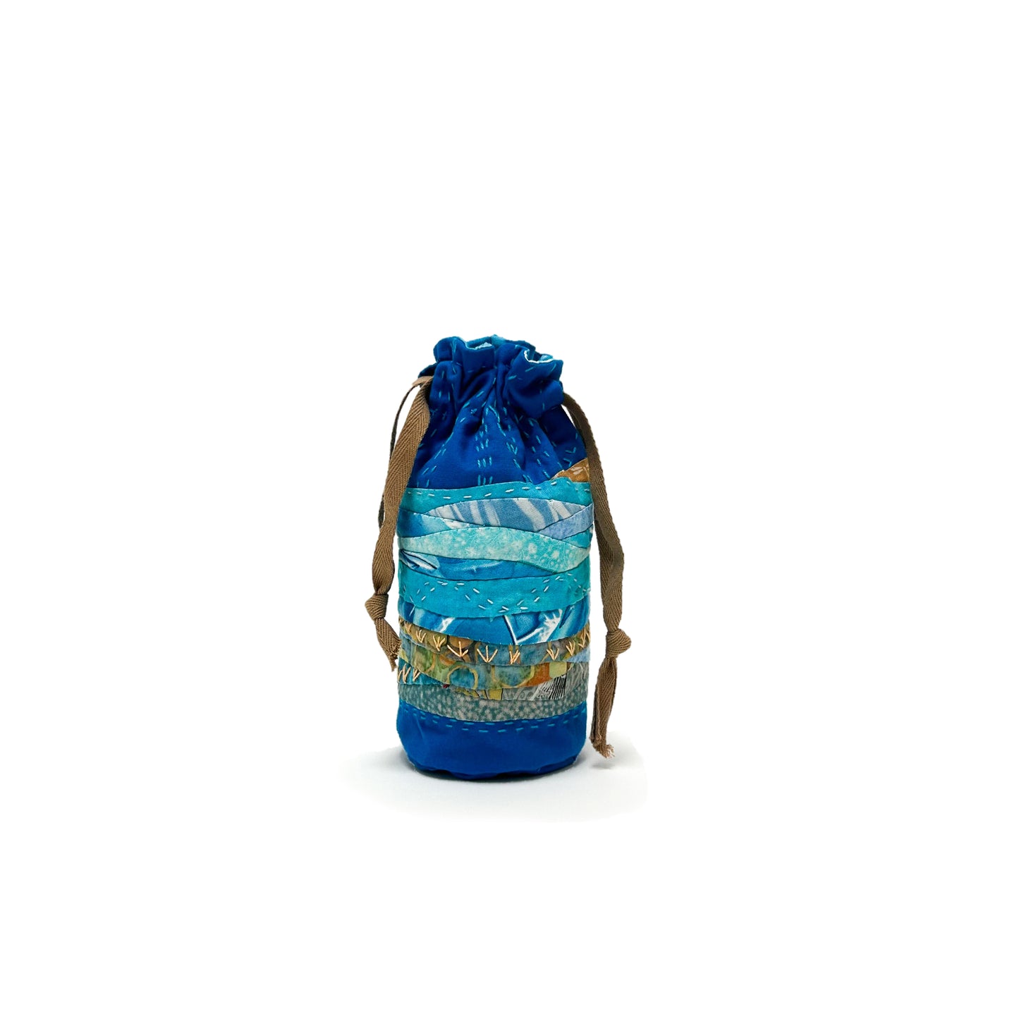 Blue Waves drawstring bucket bag