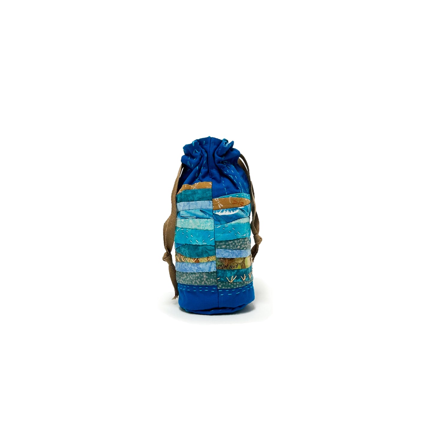 Blue Waves drawstring bucket bag