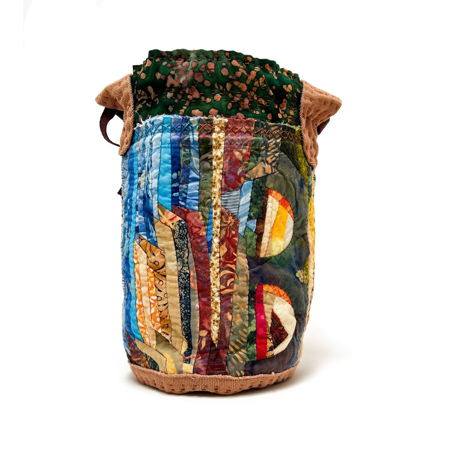 Golden Summer Quilted Bucket bag with strap