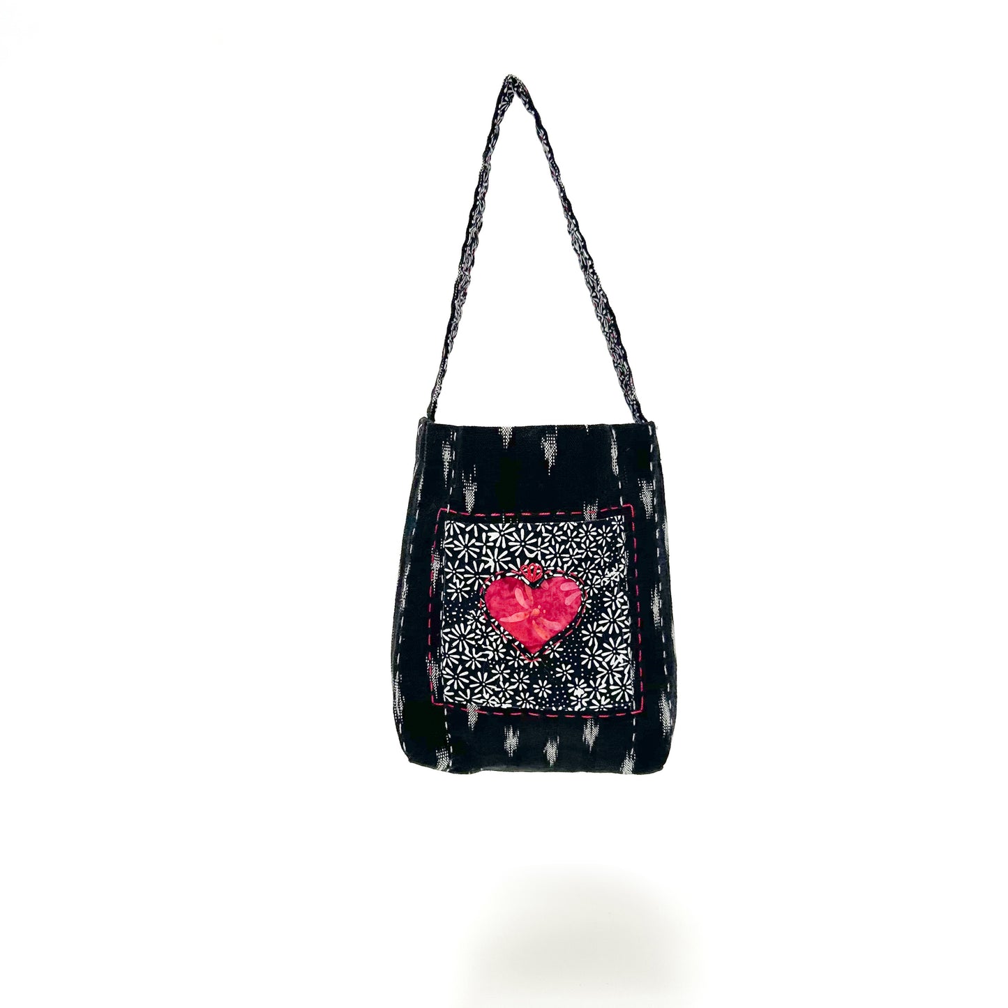 17 Black Ikat Mini Tote/Keeper