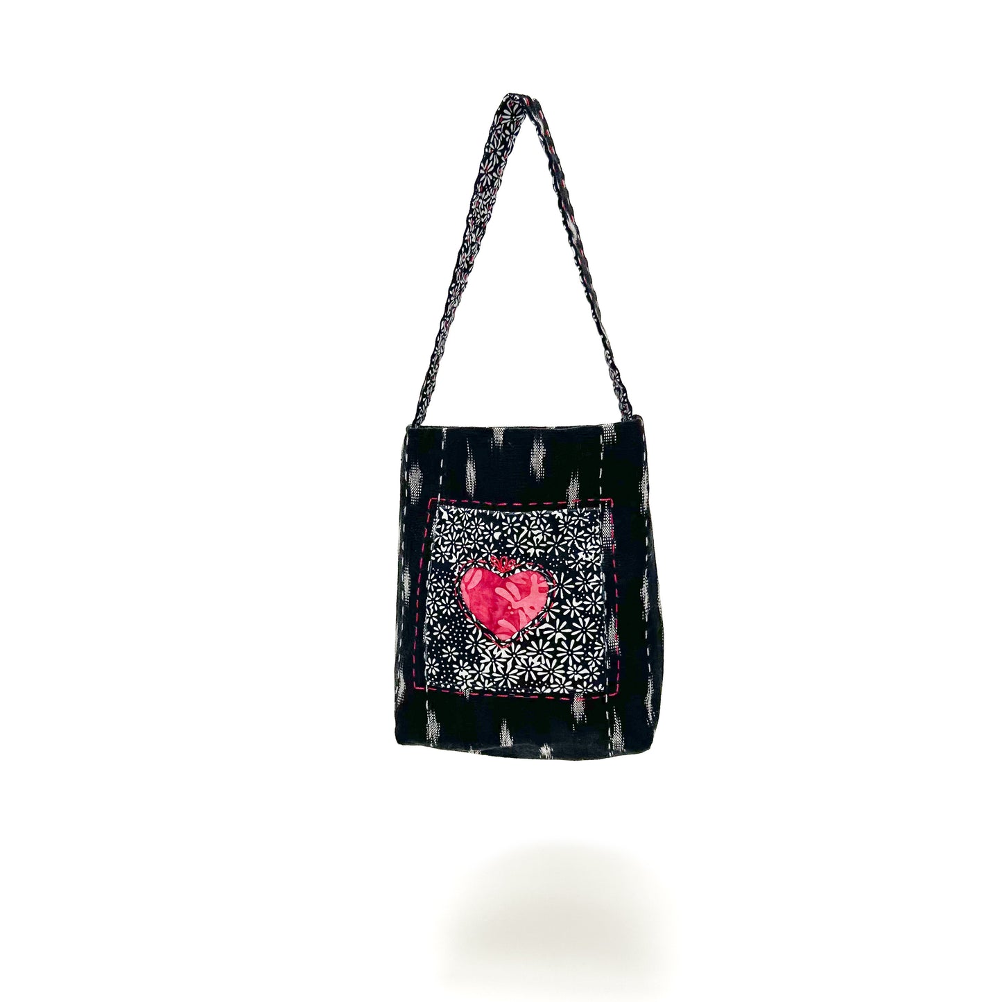 17 Black Ikat Mini Tote/Keeper