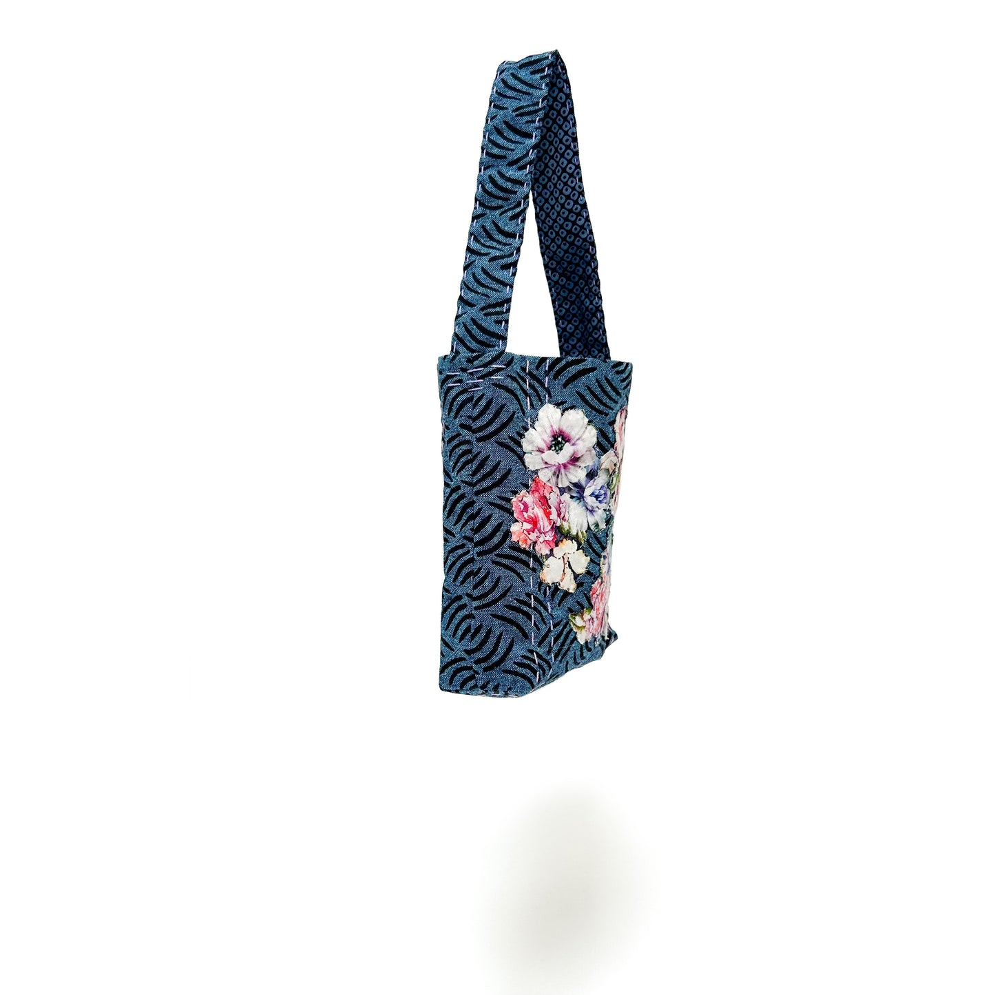 002 Chambray Flower Mini Tote/Keeper