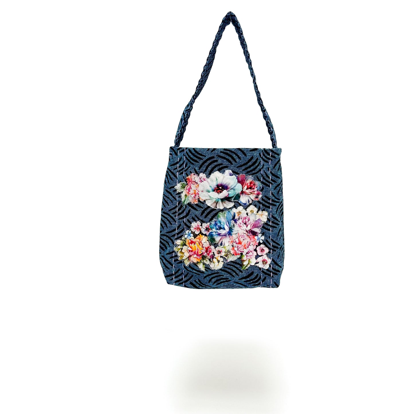 002 Chambray Flower Mini Tote/Keeper