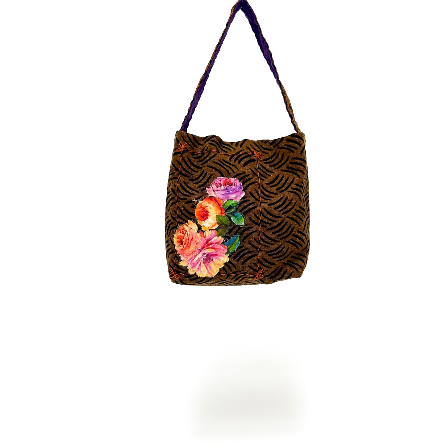 003 Rust Flower Mini Tote/Keeper