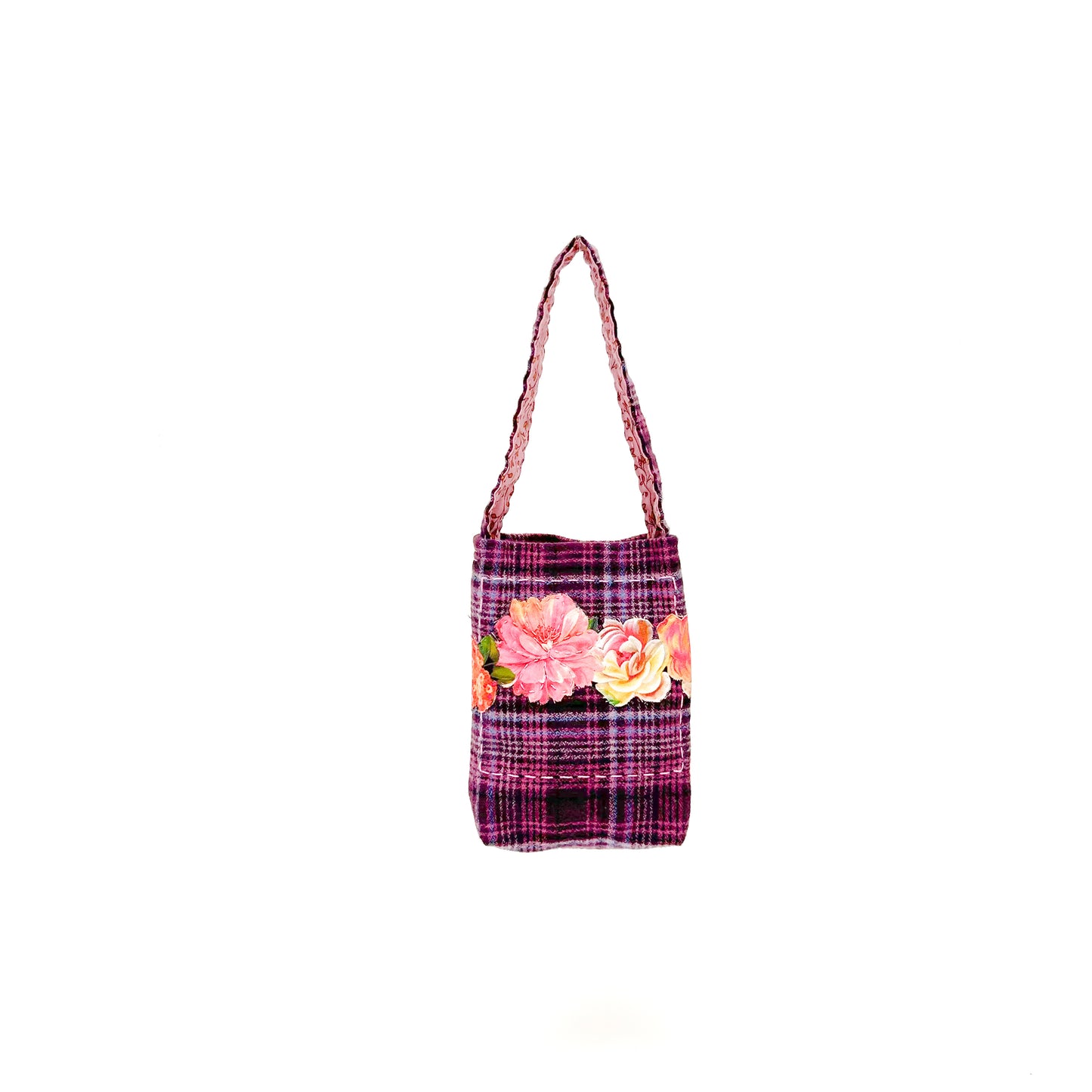 11 Plaid Spring Flowers Mini Tote/Keeper