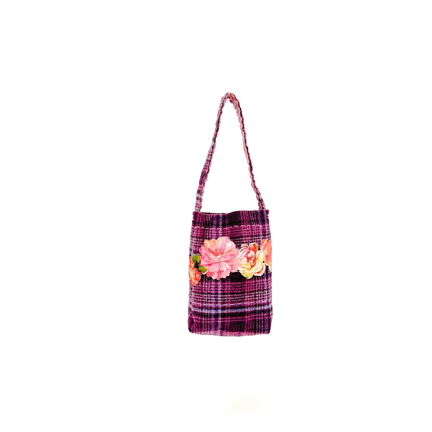 11 Plaid Spring Flowers Mini Tote/Keeper